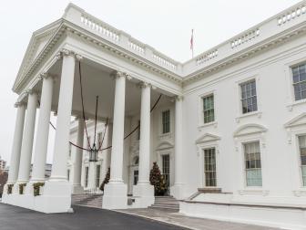 Outside of the White House Decorated for Christmas 2013